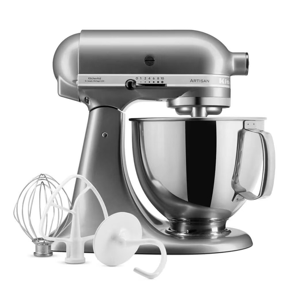 101-1 KitchenAid Artisan 5KSM125BCU Stand Mixer (Contour Silver) - Image 1