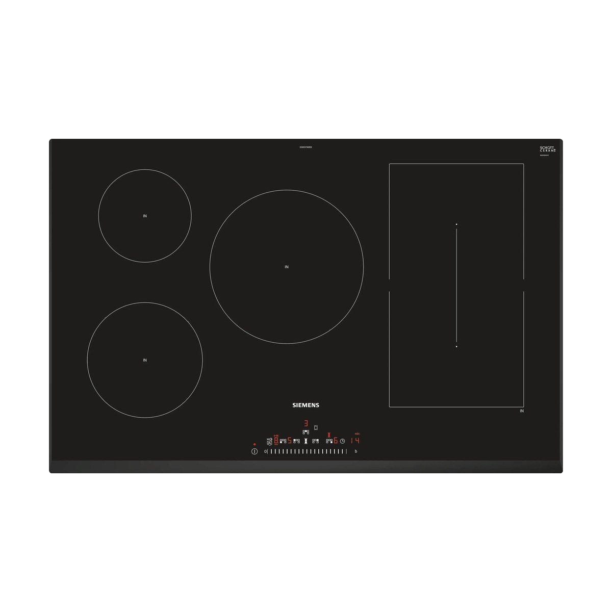 068-6-1 Siemens iQ500 ED851FWB5E CombiInduction Hob (Black) - Image 1