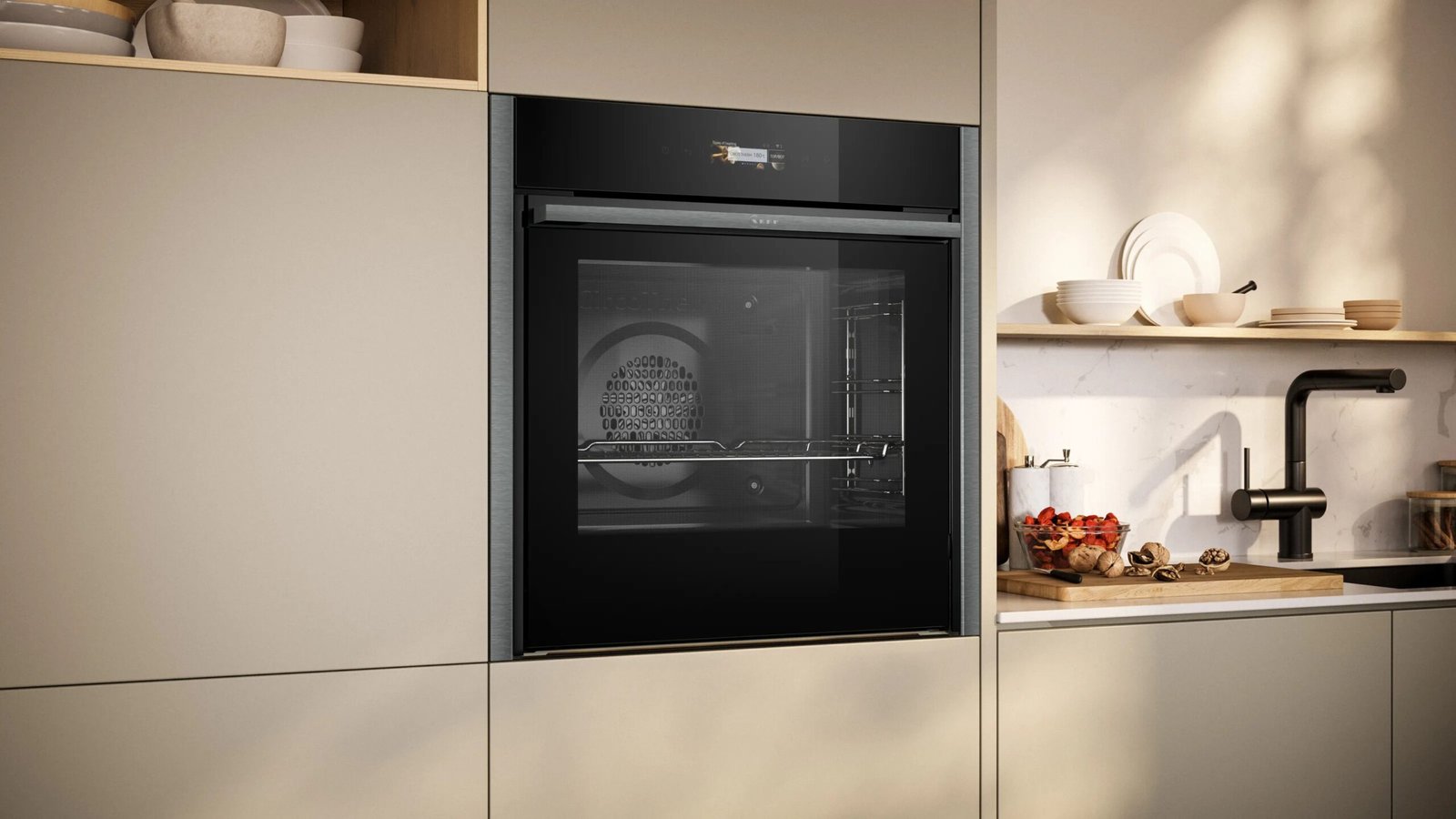 188-1 Neff N70 B54CR71G0B Slide&Hide Built-In Pyrolytic Single Oven (Graphite-Grey) - Image 1