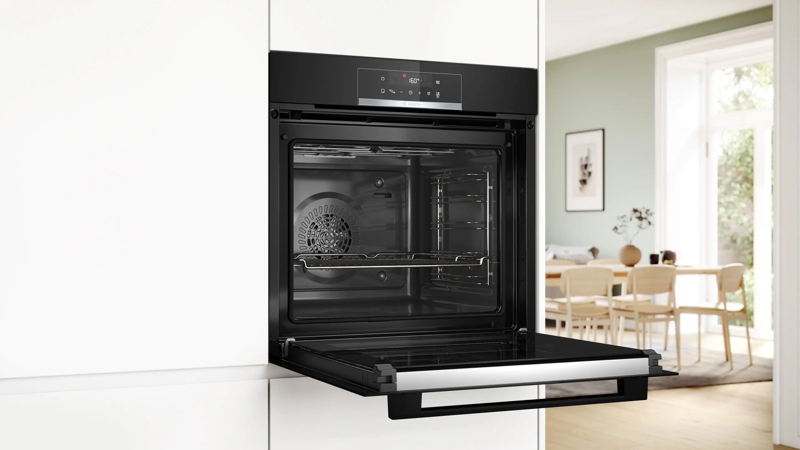 200-1 Bosch Series 4 HQG572BB3F Built-In Single Oven with Air Fry and Added Steam (Black) - Image 1