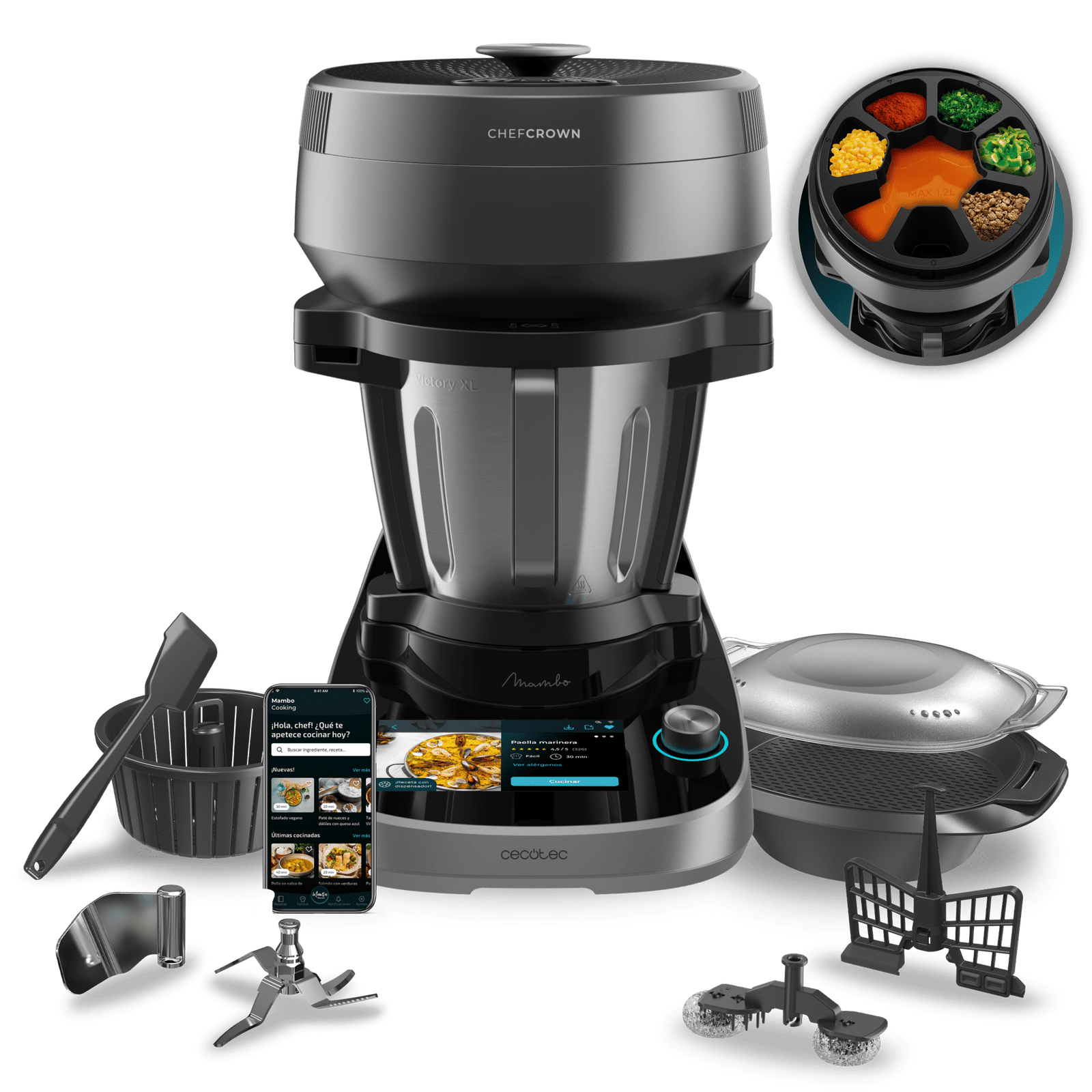 232-1 Cecotec Mambo CooKing Victory Multifunction Cooking Robot (Black) - Image 1