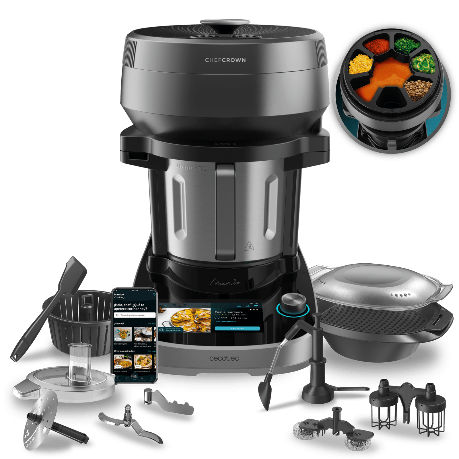 233-1 Cecotec Mambo CooKing Unique Cooking Robot (Black) - Image 1