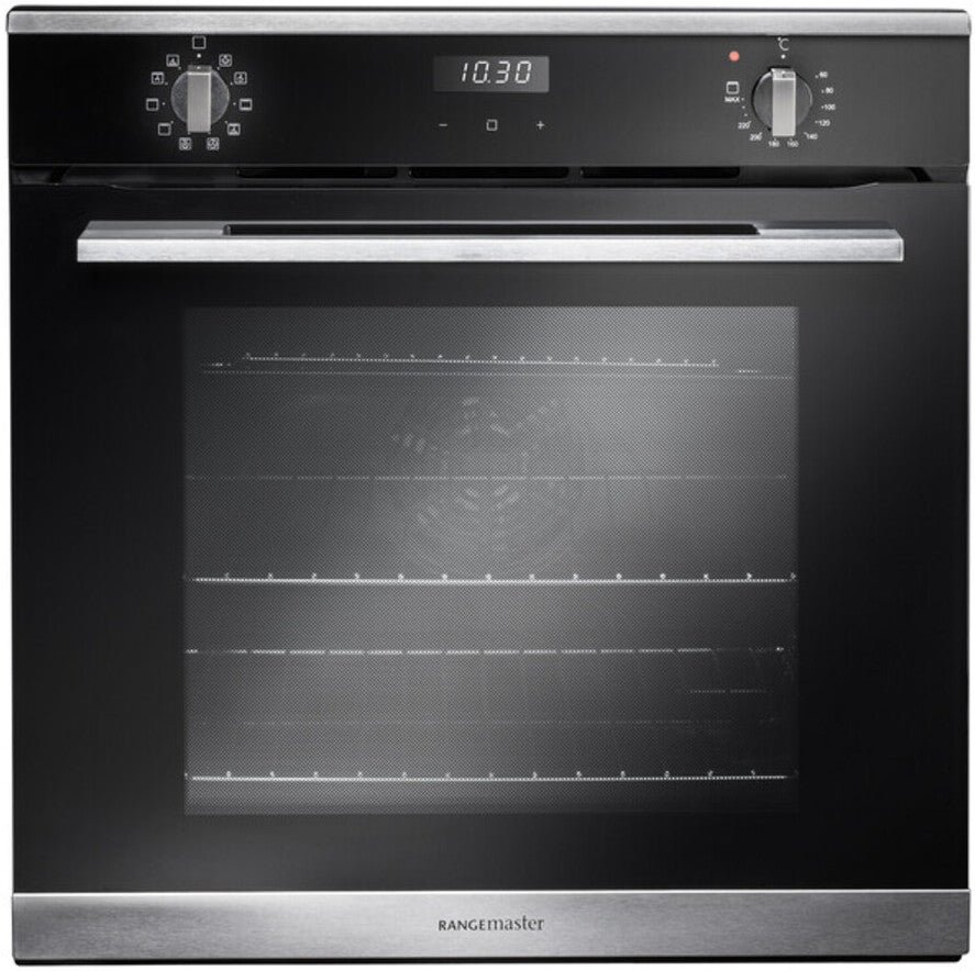288-1 Rangemaster RMB6010BL/SS Built-In Single Oven (Black Glass / Stainless Steel) - Image 1