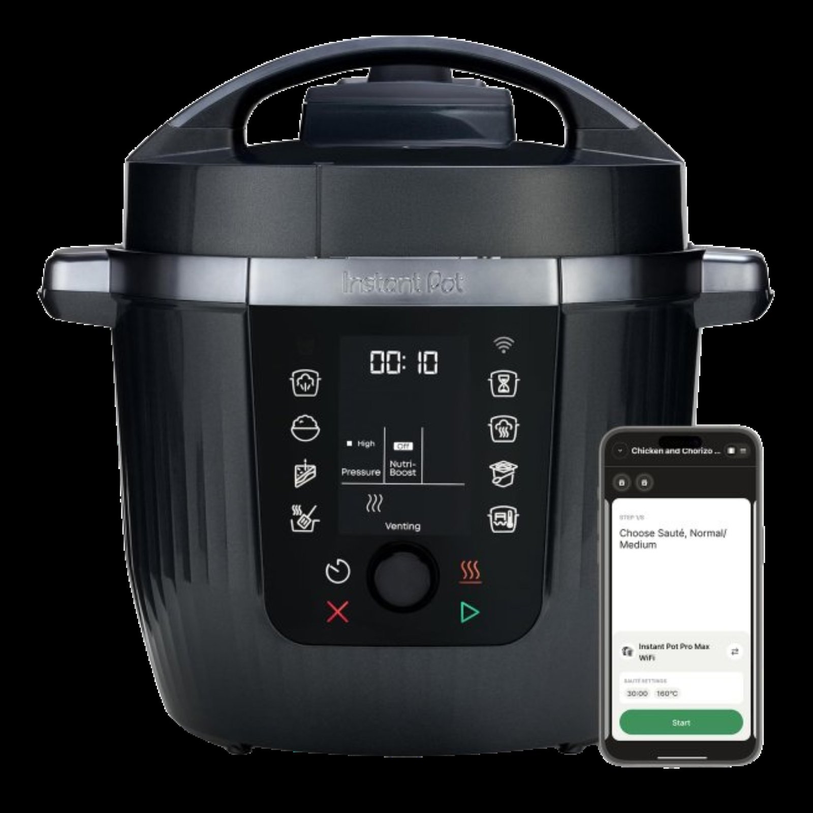 306-1 Instant Pot Pro 5.7L Multi-Cooker (Caviar Grey) - Image 1