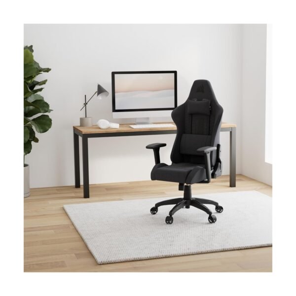 256-3 Corsair TC100 RELAXED Gaming Chair (Fabric) — Grey/Black