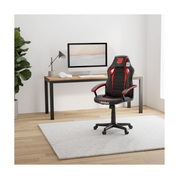 BraZen Salute Gaming Chair (PU Leather) — Red/Black