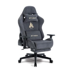 364-1 Symino MP01 Gaming Chair with Footrest (Faux Suede) — Grey