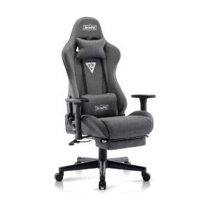 383-1 S*MAX Gaming Chair with Footrest and Thickened Seat (Breathable Fabric) — Grey