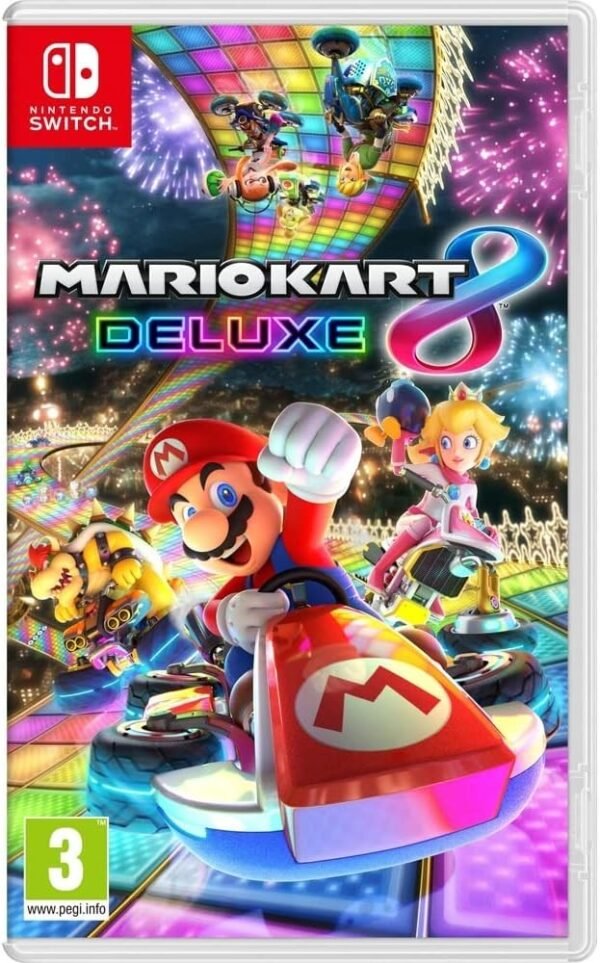 399-2 Nintendo Switch Console Neon Red/Neon Blue + Mario Kart 8 Deluxe Bundle
